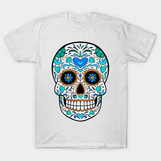 Sugar Skull Art T-Shirt by InshynaArt